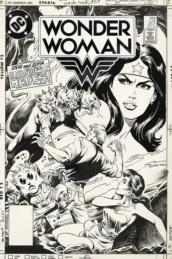 Original cover by Eduardo Barreto, Wonder Woman #317, 1984