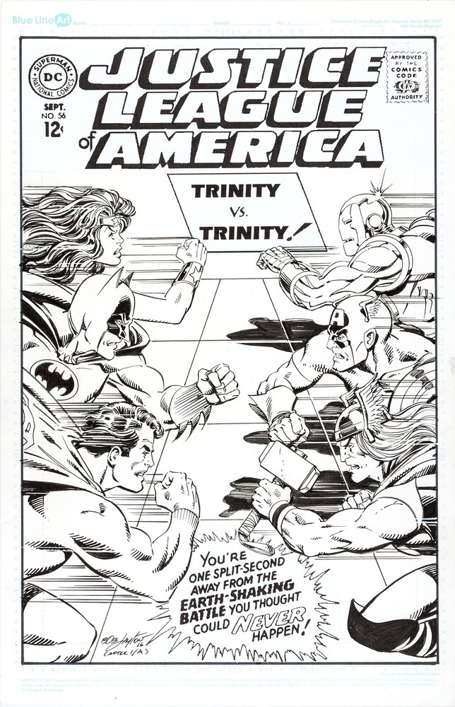 Justice-League-of-America-056-1967-with-Marvel-Heroes-Original-Art-scaled