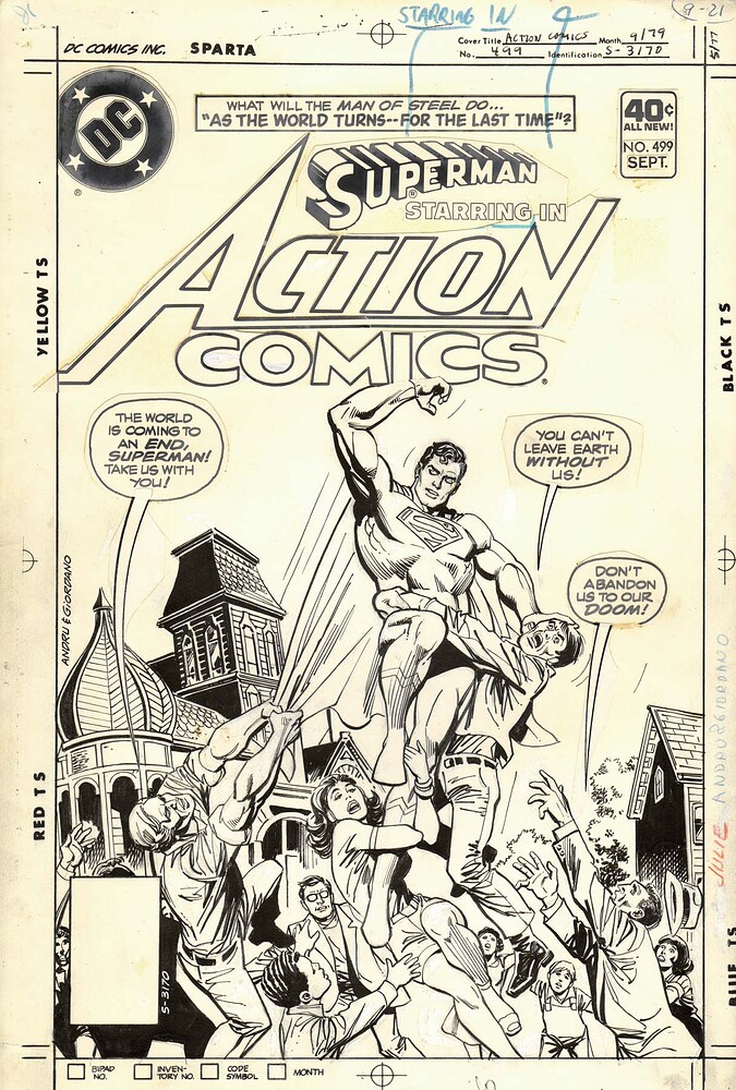 ACTION COMICS 499 COVER INK GIORDANO   1979