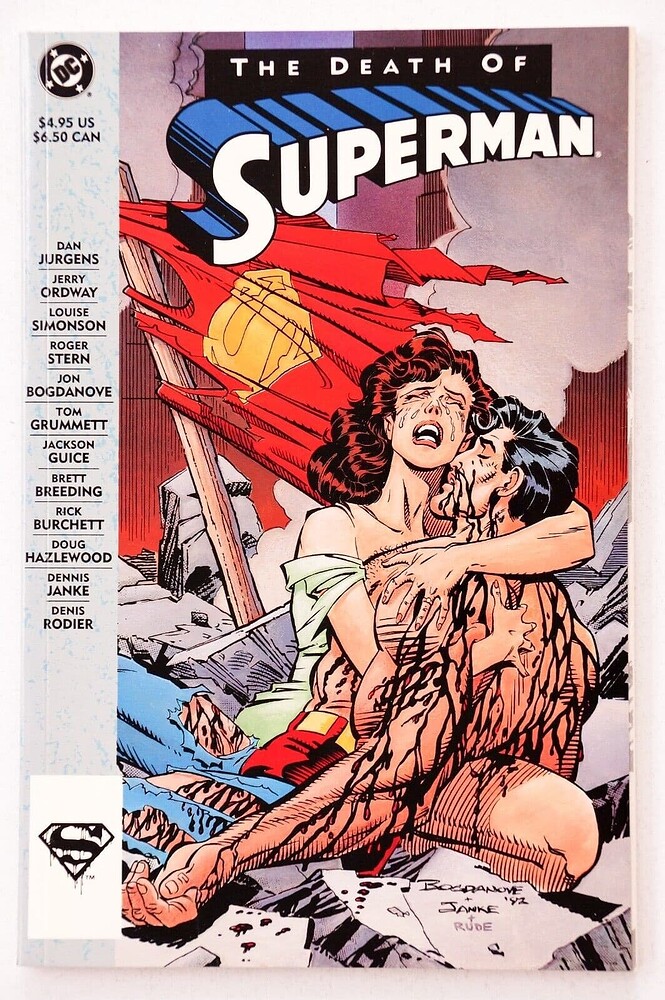 THE DEATH OF SUPERMAN TPB COVER COVER   INK DENNIS JANKE   1993