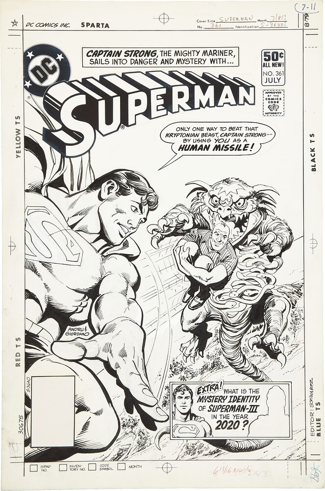 SUPERMAN 361 COVER   INK GIORDANO   1981