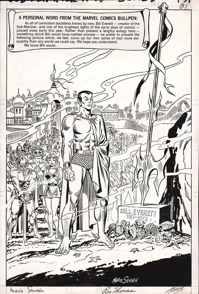SUBMARINER 65 PIN UP HOMMAGE A BILL EVERETT   1973