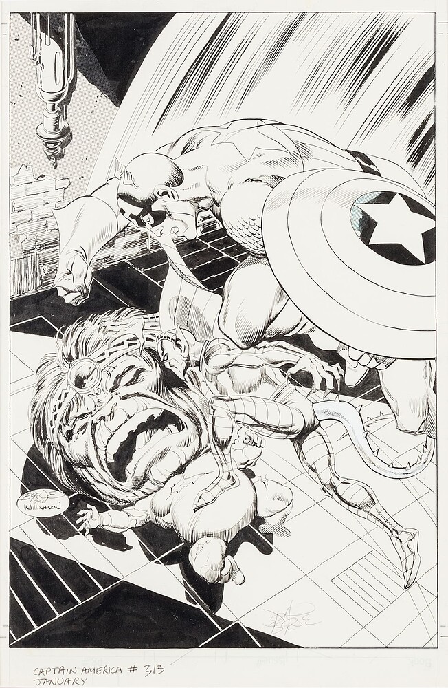 CAPTAIN AMERICA 313 COVER   INK WILLIAMSON   1986