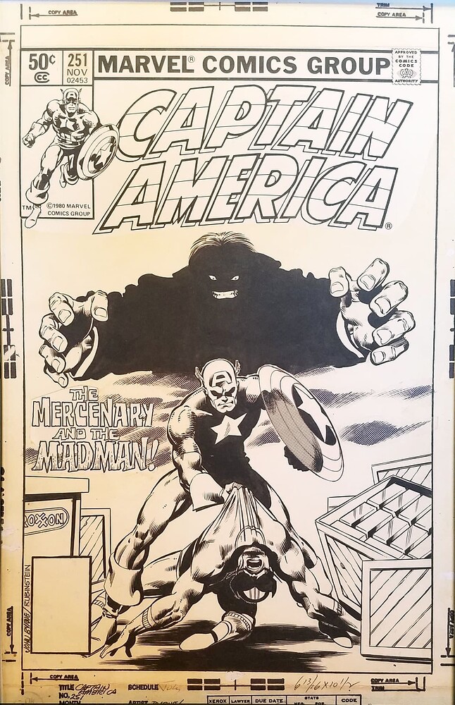 CAPTAIN AMERICA 251 COVER   INK RUBINSTEIN   1980