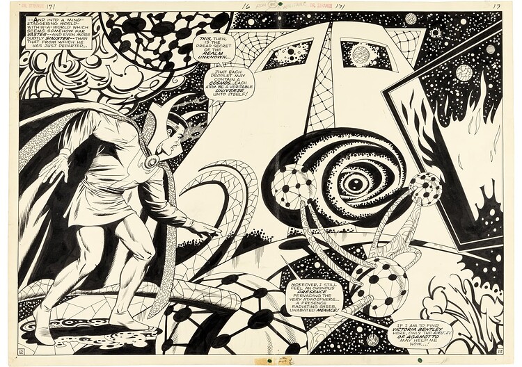 DR STRANGE 171 PAGE 12 ET 13   INK ADKINS   1968