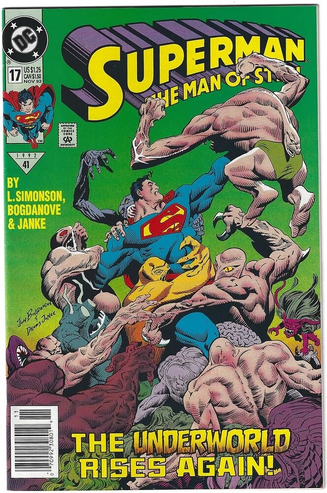 THE MAN OF STEEL 17 COVER COLOR   INK DENNIS JANKE   1992