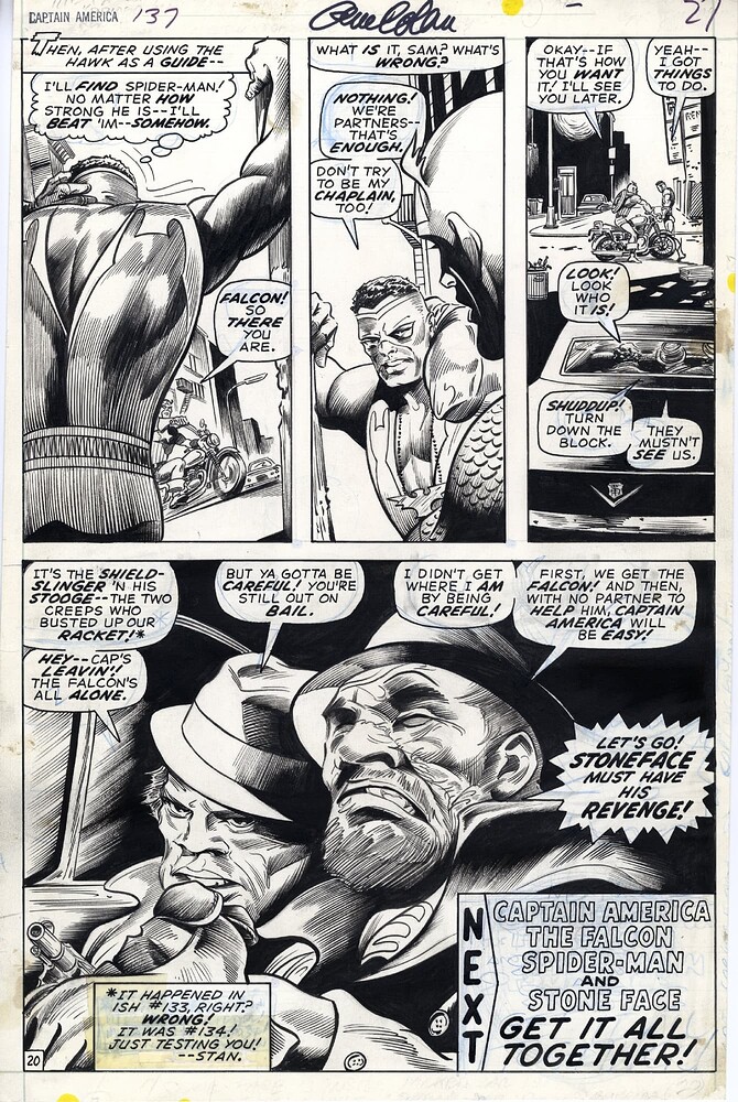 CAPTAIN AMERICA 137 PAGE 20   INK EVERETT   1971