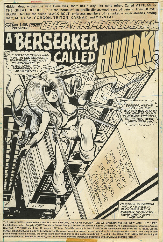 INHUMANS 12 PAGE 1   INK WIACECK   1977
