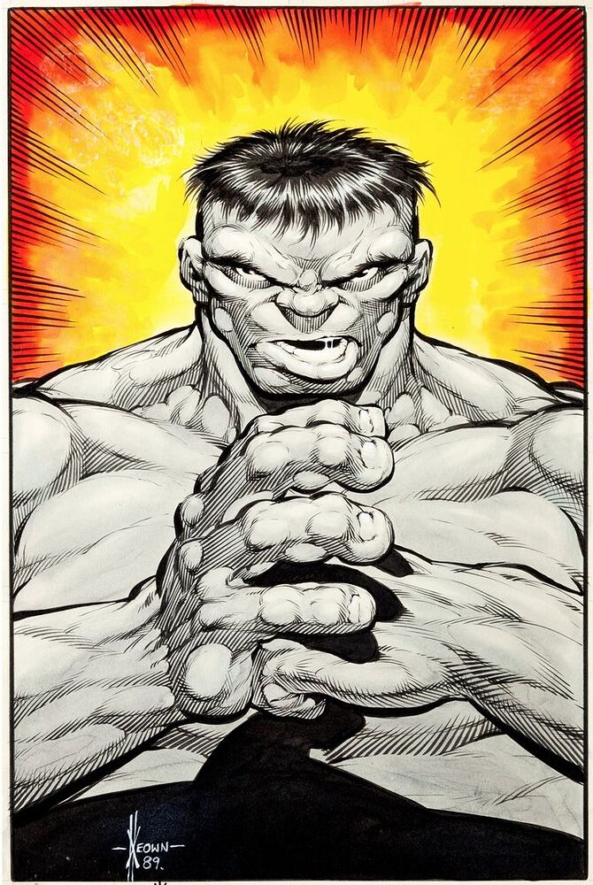 DALE KEOWN - Hulk Tryout illustration, 1989 - item by comics_ha
