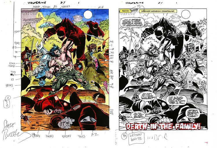 Wolverine 57 (vol. 1) page 1 Title Splash Color Guide (title & colour)