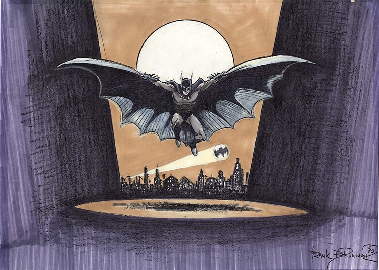 BATMAN - GOTHAM BACKGROUND ILLUSTRATION  1990