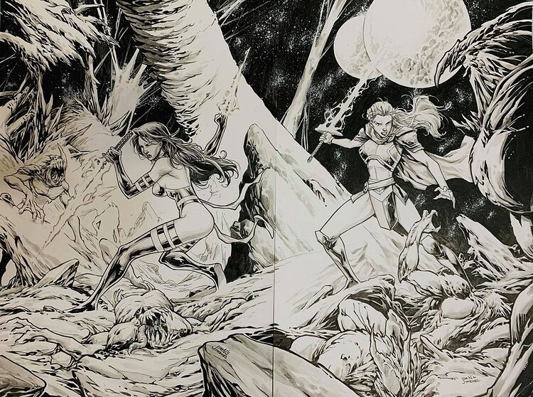 Psylocke and Captain Britain Betsy by Jim Jimenez