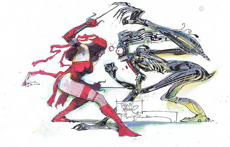ELEKTRA VS WARLOCK AVEC F MILLER