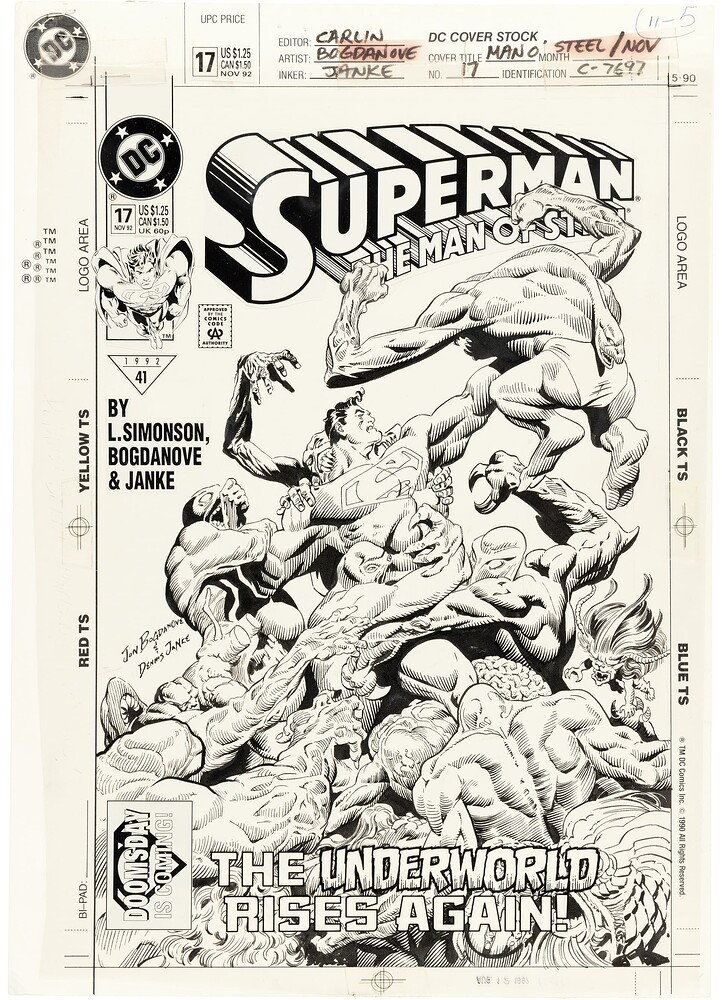 THE MAN OF STEEL 17 COVER   INK DENNIS JANKE   1992