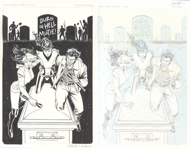 MARVEL KNIGHTS X-MEN 1 COVER   INK JOE RIVERA   2014