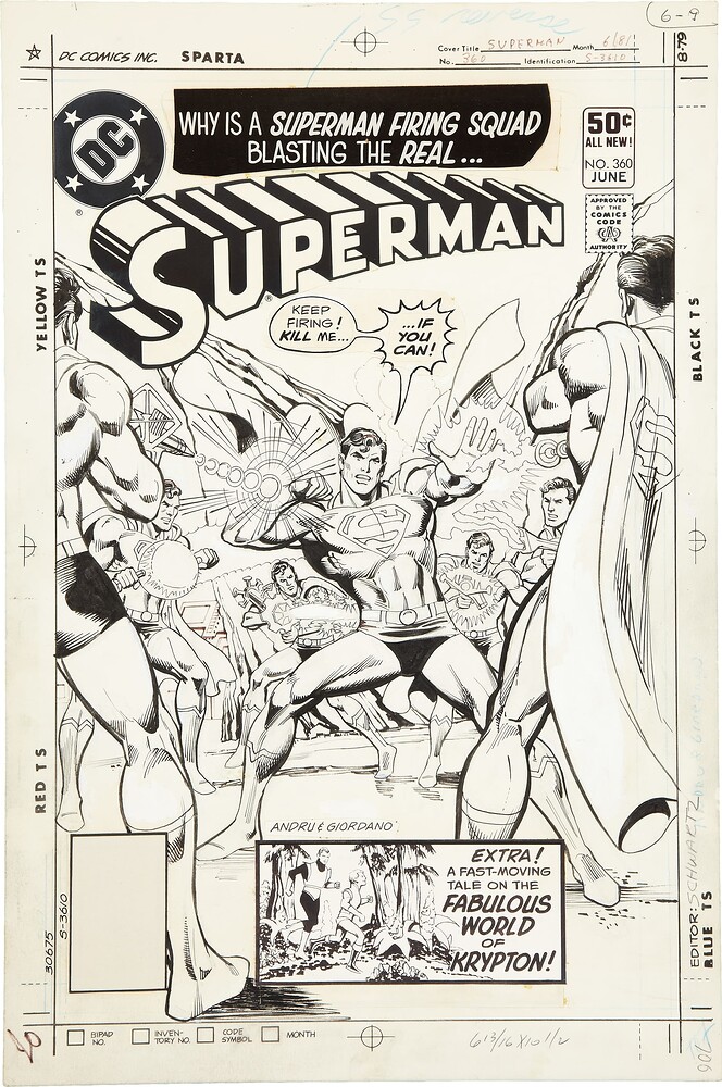 SUPERMAN 360 COVER   INK GIORDANO   1981