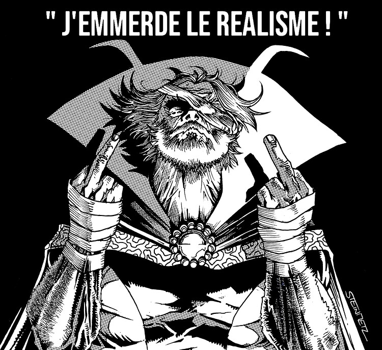 logan sorcier n&b trames j'emmerde