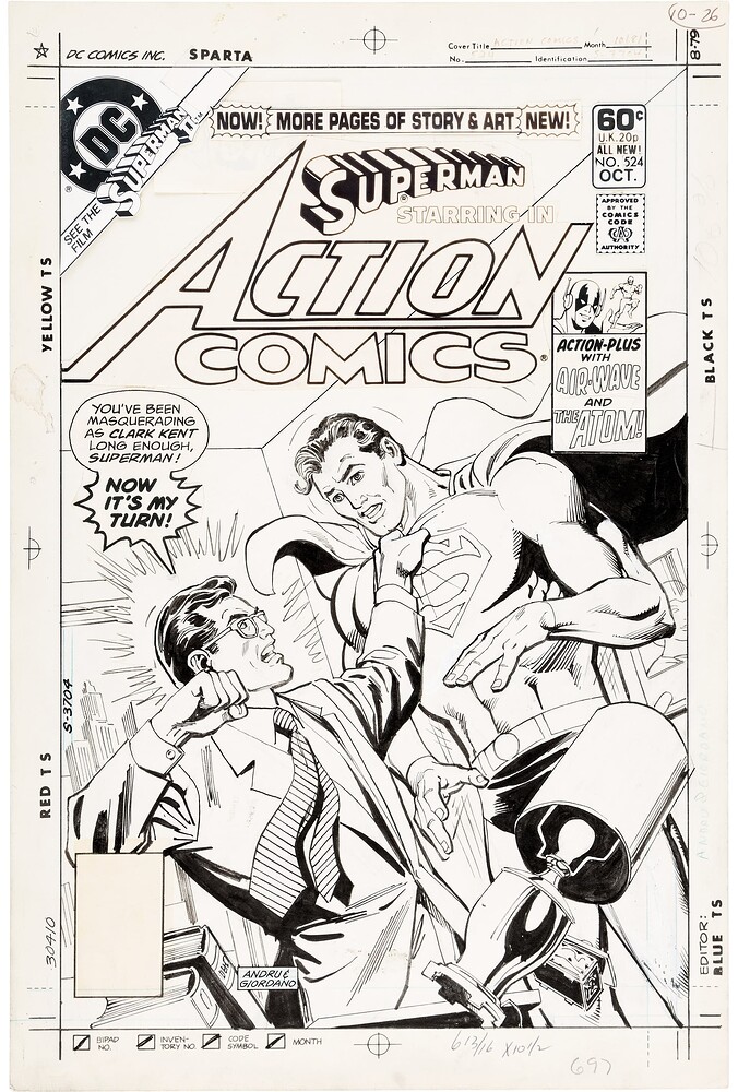 ACTION COMICS 524 COVER   INK GIORDANO   1981