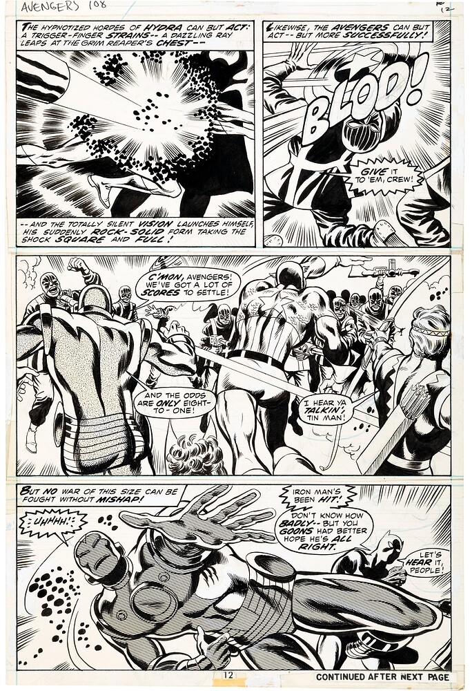 AVENGERS 108 PAGE 12   INK COCKRUM ET SINNOTT   1973