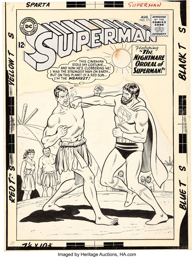 SUPERMAN 171 COVER   INK KLEIN  1964