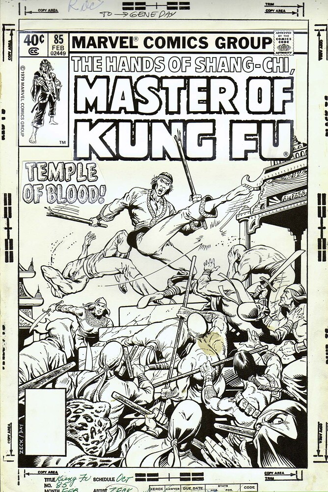 MASTER OF KUNG FU 85 COVER   INK GENE DAY   1980