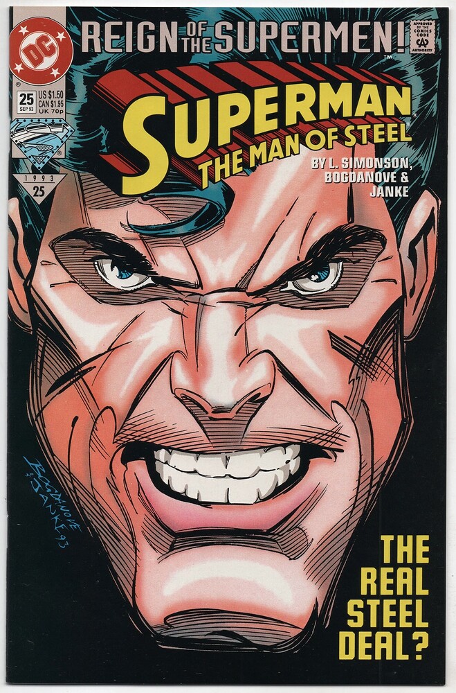 THE MAN OF STEEL 25 COVER COLOR   INK DENNIS JANKE   1993