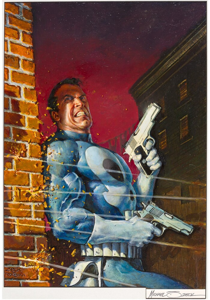 THE PUNISHER MAGAZINE 1 COVER   INK MARK TEXEIRA   1989