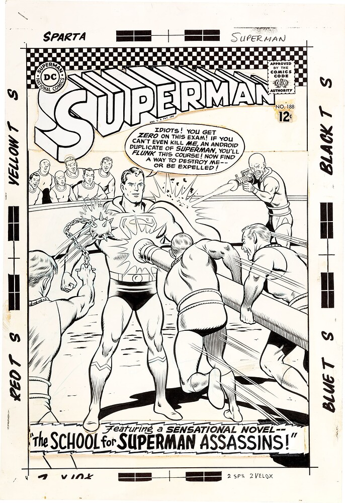 SUPERMAN 188 COVER   INK KLEIN   1966