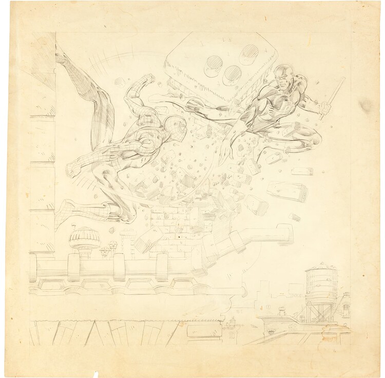 MARVEL TEAM-UP PORTFOLIO PRELIMINARY ILLUSTRATION   SQ PRODUCTIONS 1981