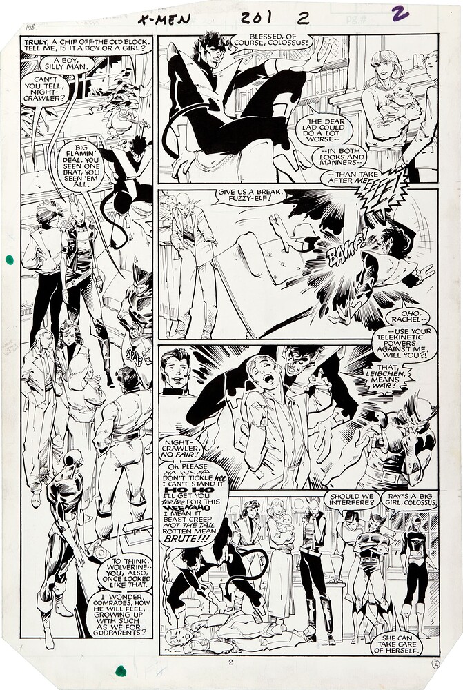UNCANNY X MEN 201 PAGE 2   INK PORTACIO   1986