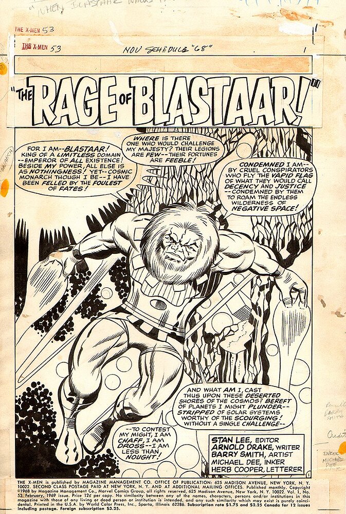 Barry pas encore Windsor SMITH encré par ESPOSITO X MEN 53 PAGE 1   1969
