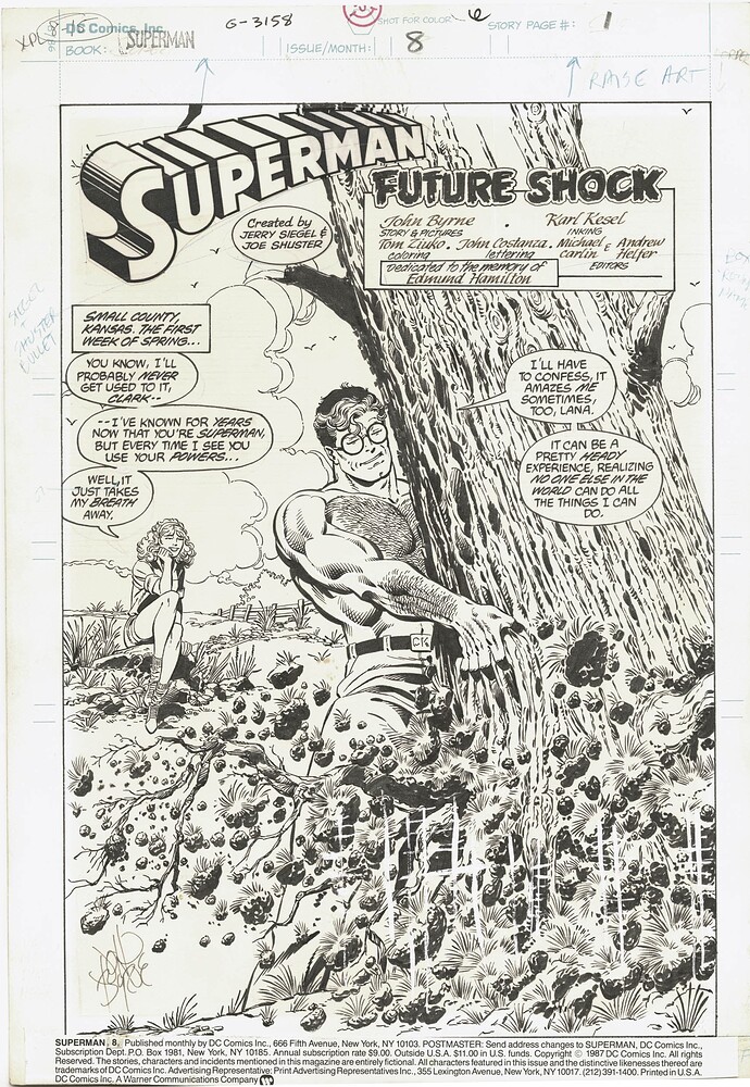 SUPERMAN 8 PAGE 1   INK KARL KESEL   1987