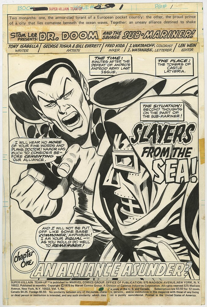 SUPER VILLAIN TEAM-UP 1 PAGE 1   AVEC TUSKA INK KIDA   1975
