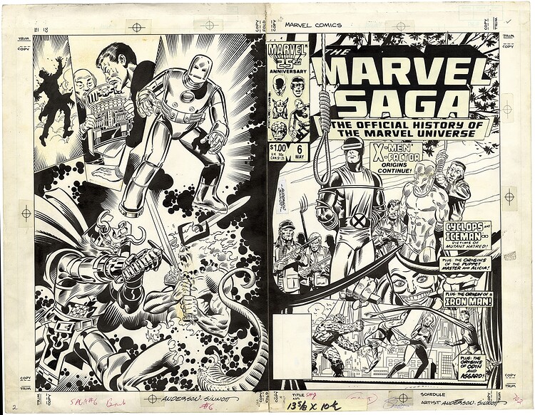MARVEL SAGA 6 COVER  INK SINNOTT   1986