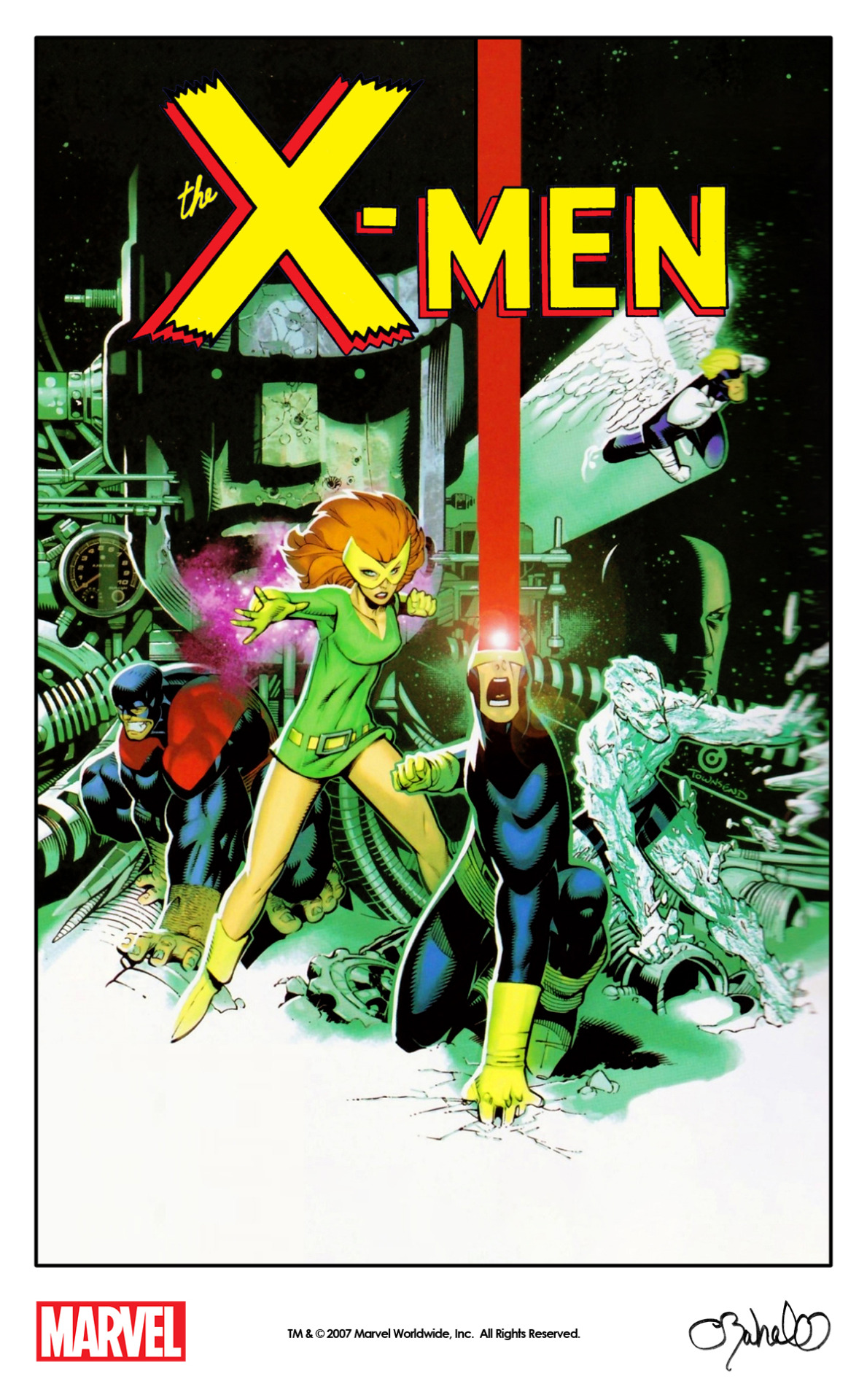 The original X-Men by Chris Bachalo and Tim Townsend from the cover of Comic Box #45 (2007) remastered by The Marvel Project.