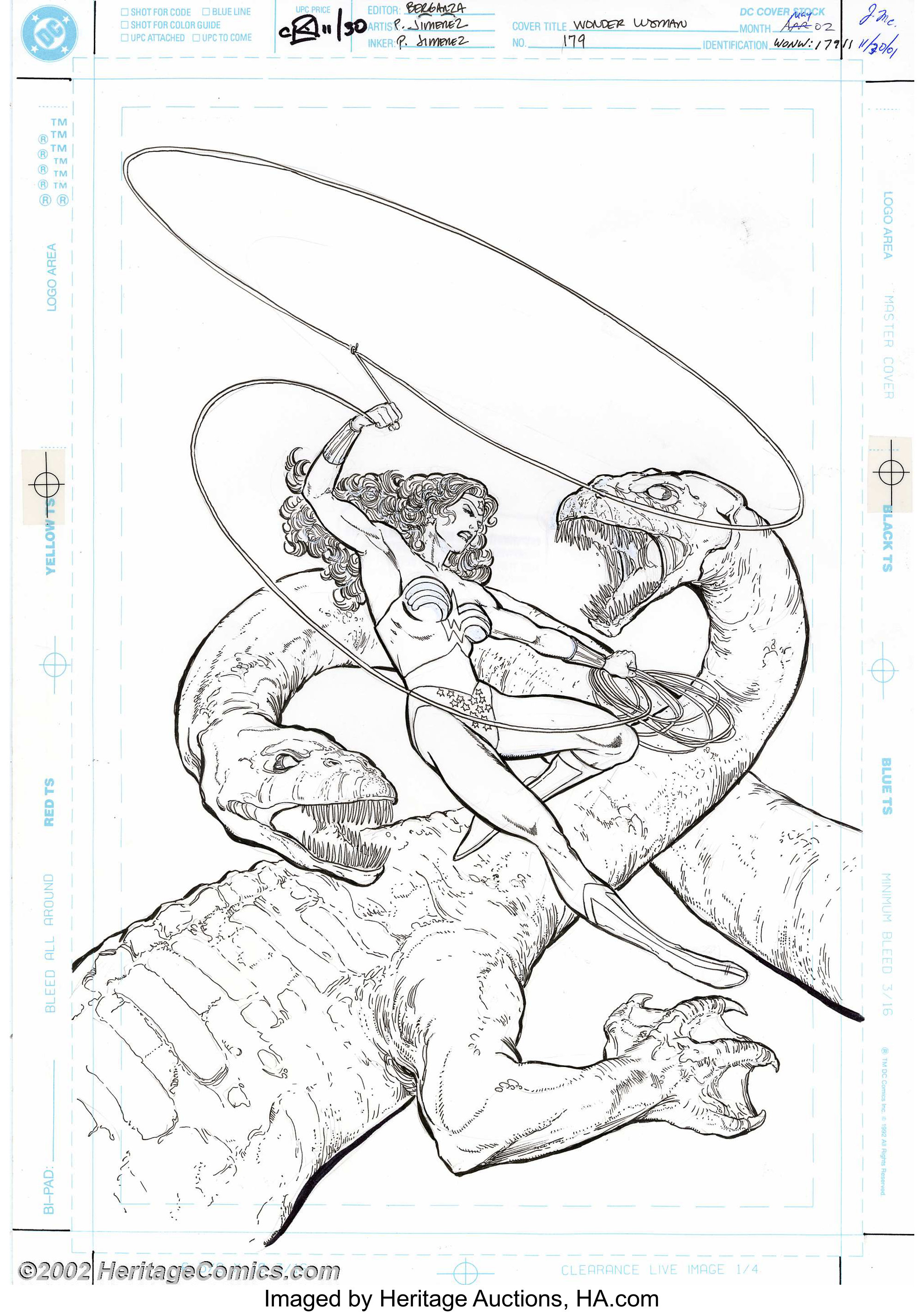 Phil Jimenez Wonder Woman #179 Cover Original Art Inked