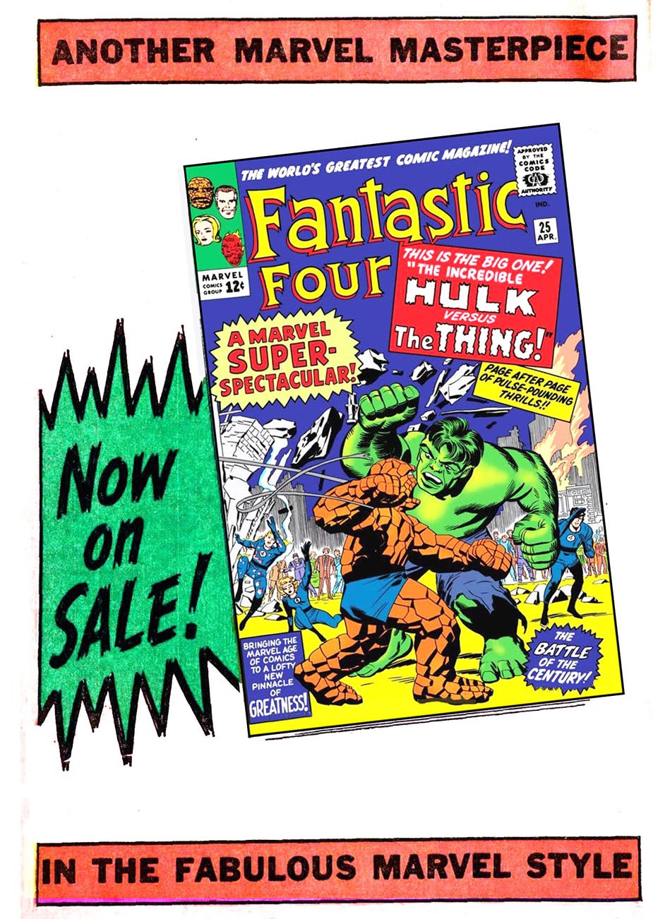 Ad 1964 April Marvel FF 25 art