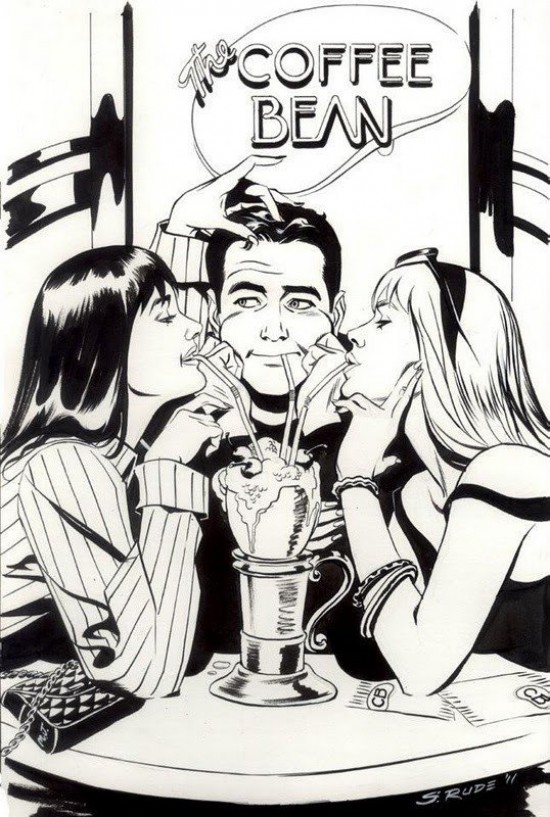 Mary-Jane-Watson-Peter-Parker-and-Gwen-Stacy-by-Steve-Rude-e1352595910576