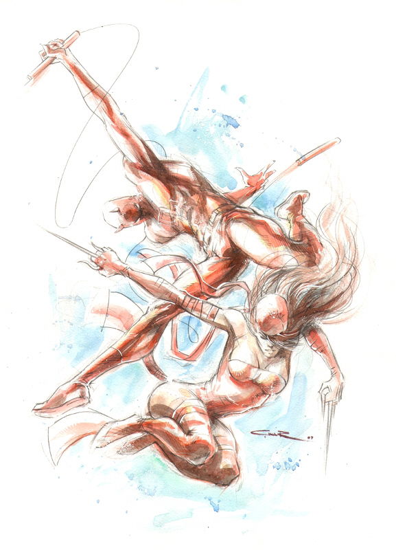Daredevil_and_Elektra_by_Cinar