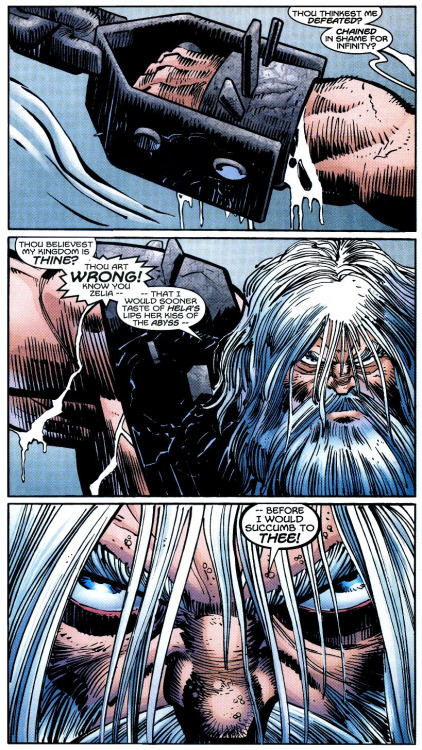 John Romita Jr. 1999: Thor #7 / Inker: Klaus Janson There are periods of JRJR’s run that reminds me of prime Walt Simonson era. This is one of them — Odin’s simmering rage is palpable.