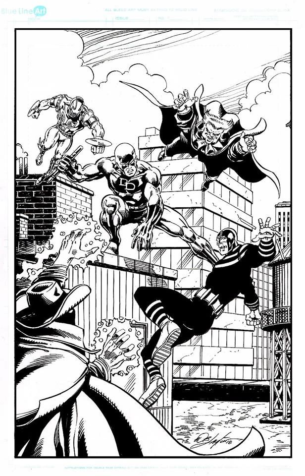 Daredevil vs his Rogues Gallery by Bob Layton