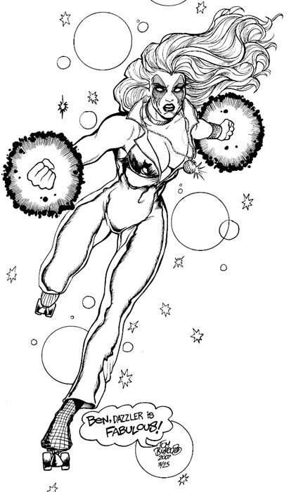Dazzler Art -- Personalized by Tom Burgos Comic Art